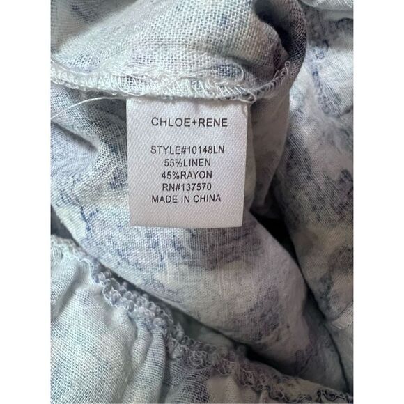 Chloe+Rene blue floral off shoulder jumper SZ L - Picture 4 of 4